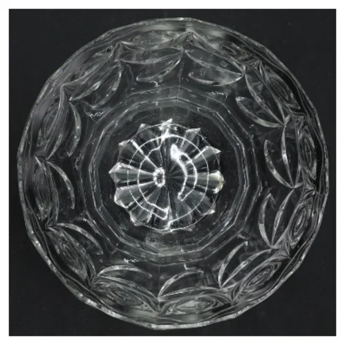 Gl. Glasskål, måske Krystal (str. H. 9 cm. ø. 14 cm)