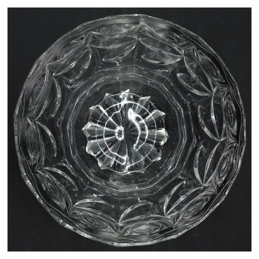 Gl. Glasskål, måske Krystal (str. H. 9 cm. ø. 14 cm)