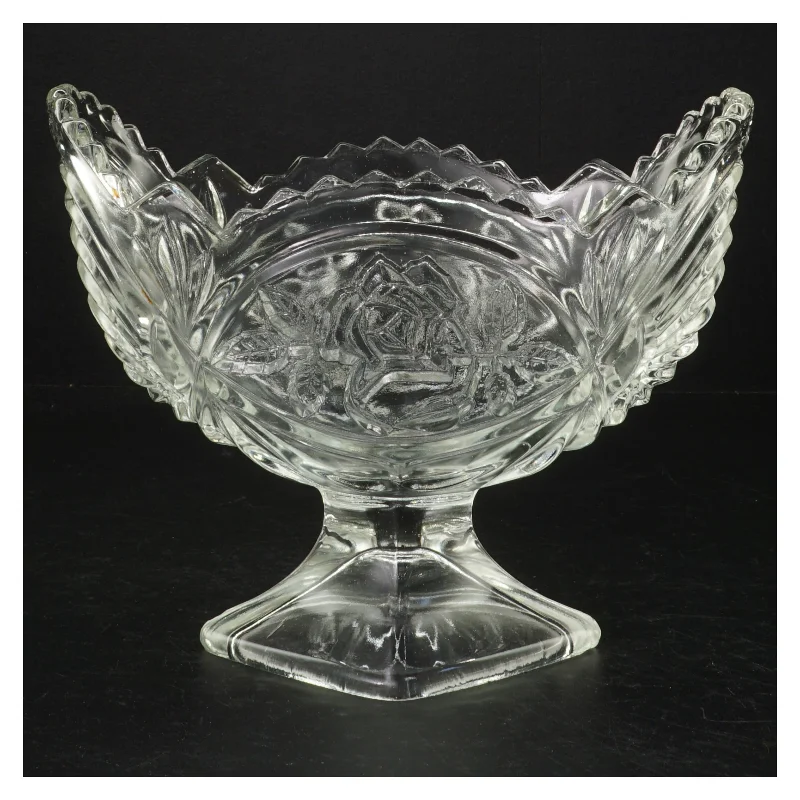Gl. Glasskål (str. H. 15 cm. 21 x 13 cm)