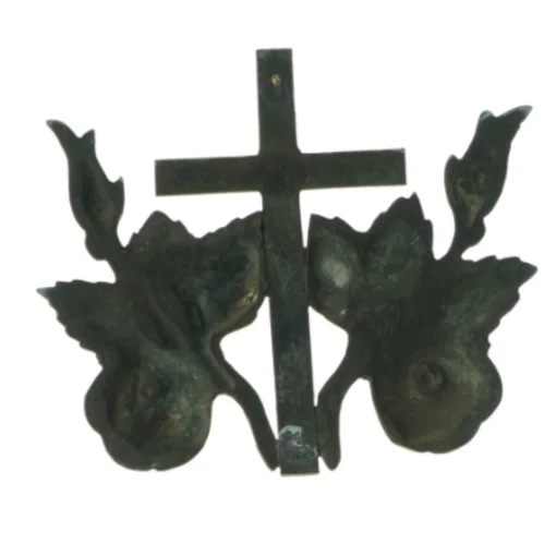 Jernkors med roser (str. 10 x 11 cm)