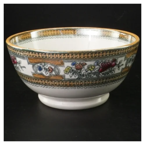 Dekoreret porcelænsskål (str. H 8,5 cm ø. 18,5 cm)