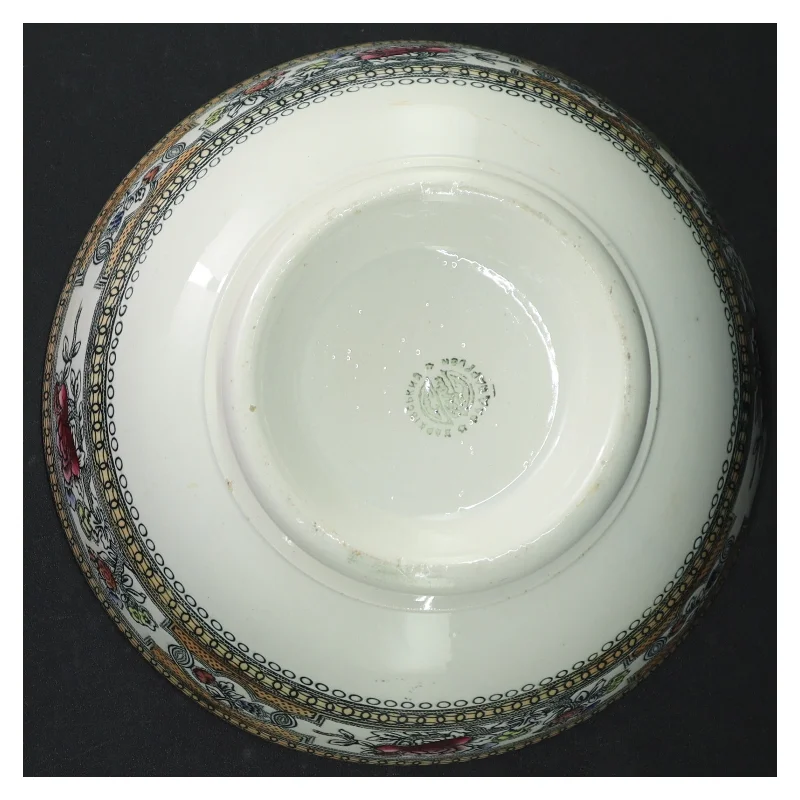 Dekoreret porcelænsskål (str. H 8,5 cm ø. 18,5 cm)