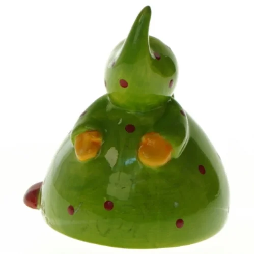 Keramiknisse med lysgrøn kappe