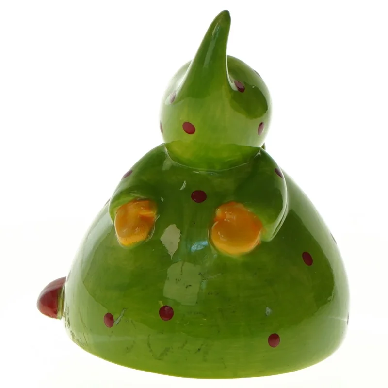 Keramiknisse med lysgrøn kappe