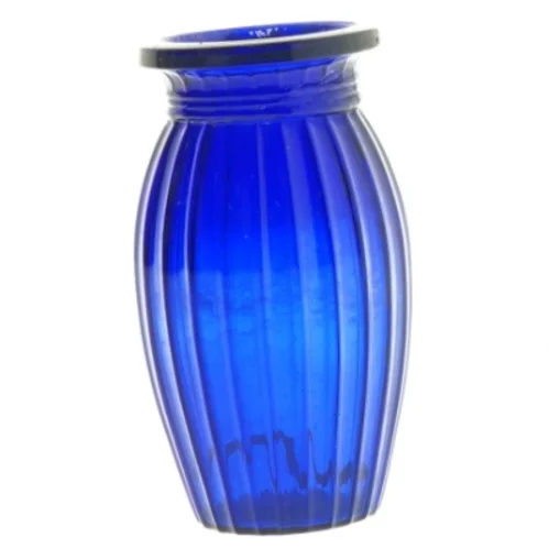 Blå gl. glasvaser (str. 12 cm)