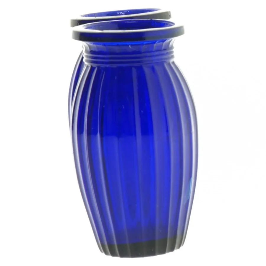 Blå gl. glasvaser (str. 12 cm)