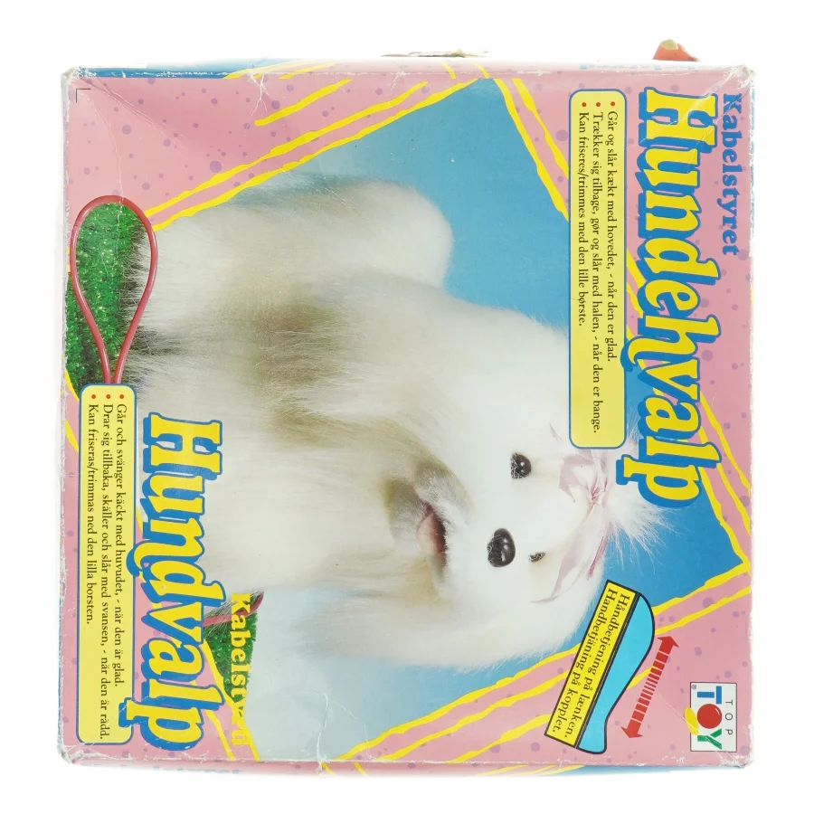 Vintage kabelstyret Hundehvalp fra Top Toy (str. 23 x 23 cm)