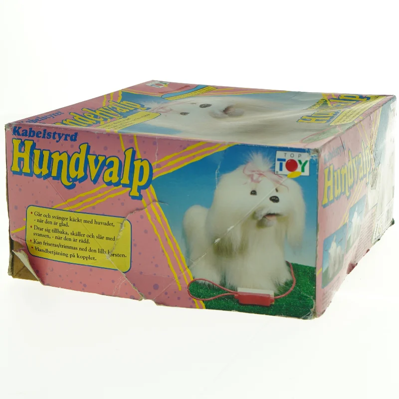 Vintage kabelstyret Hundehvalp fra Top Toy (str. 23 x 23 cm)