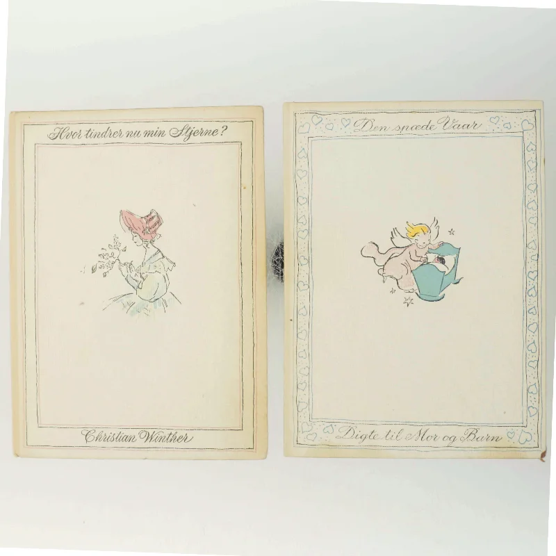 Digtsamlinger: ‘Hvad tænker du nu min stjerne?' af Christian Winther og 'Digte til Mor og Barn'.