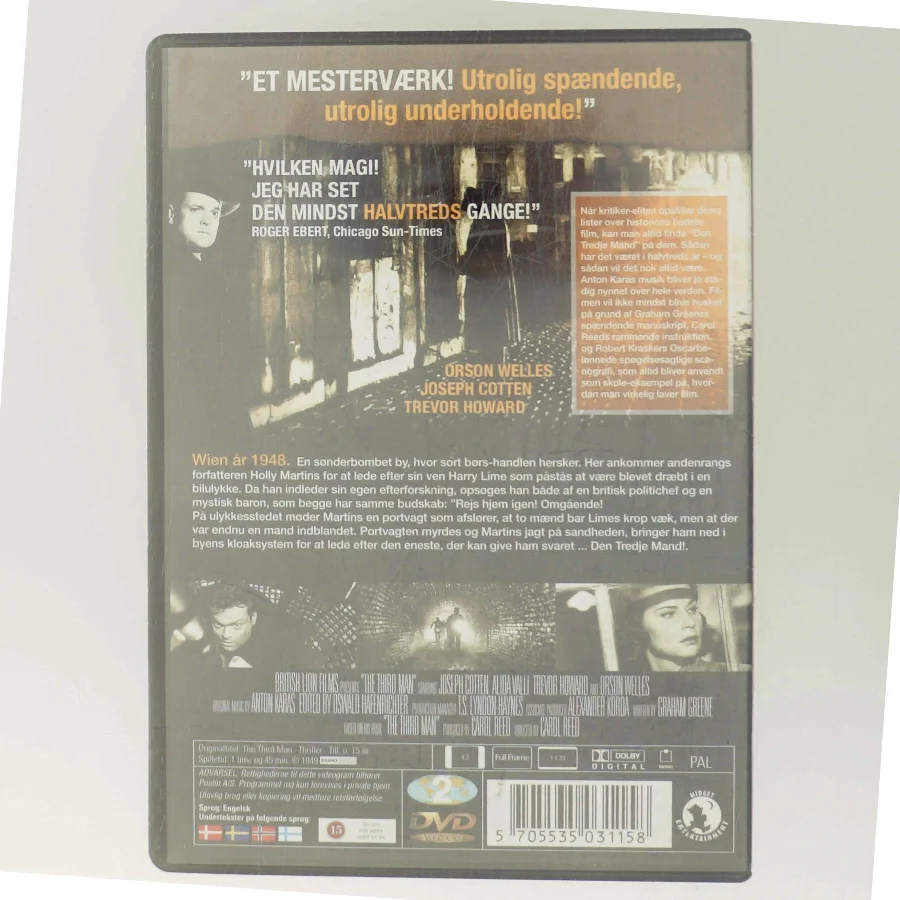 The Third Man den Tredje Mand) med Orson Welles (DVD)