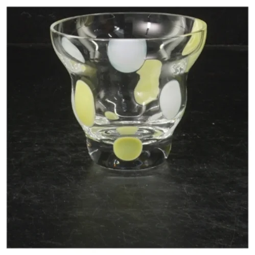 Rosendahl, Confetti, to dekorative glasvaser/fyrfadsstager med farvede pletter. (str. 8,5 cm. 2 styk)