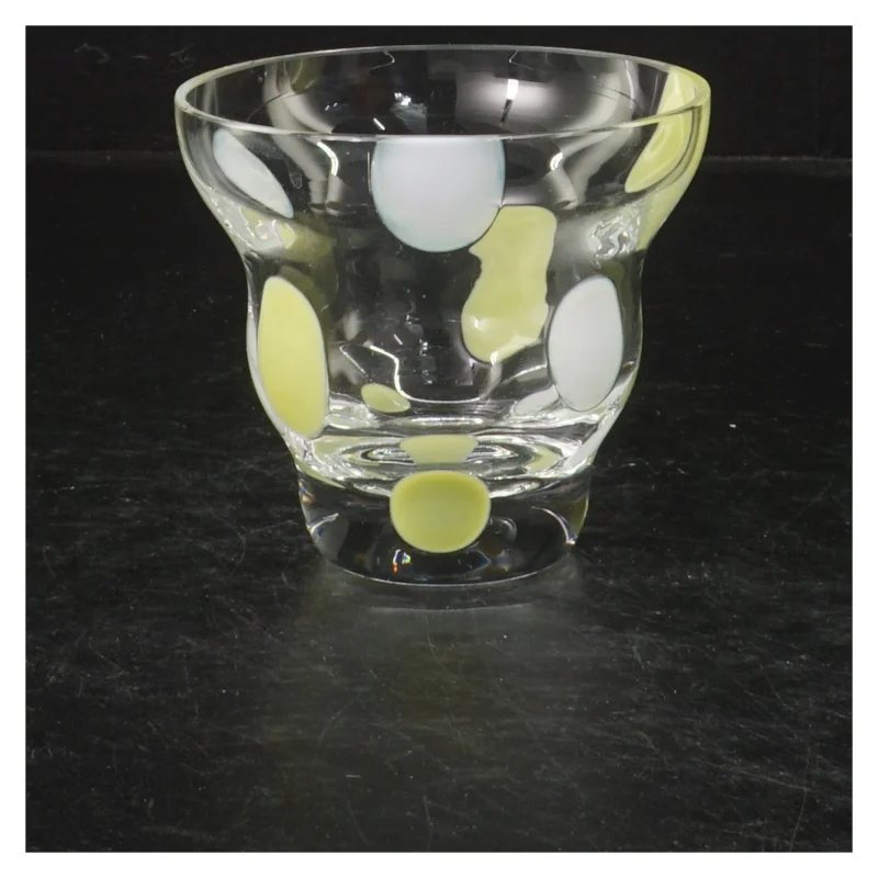 Rosendahl, Confetti, to dekorative glasvaser/fyrfadsstager med farvede pletter. (str. 8,5 cm. 2 styk)