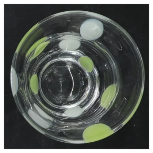 Rosendahl, Confetti, to dekorative glasvaser/fyrfadsstager med farvede pletter. (str. 8,5 cm. 2 styk)