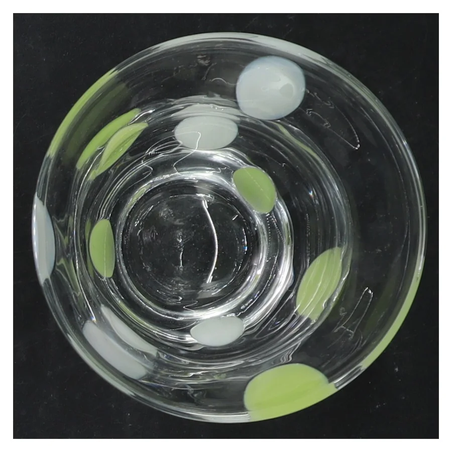 Rosendahl, Confetti, to dekorative glasvaser/fyrfadsstager med farvede pletter. (str. 8,5 cm. 2 styk)