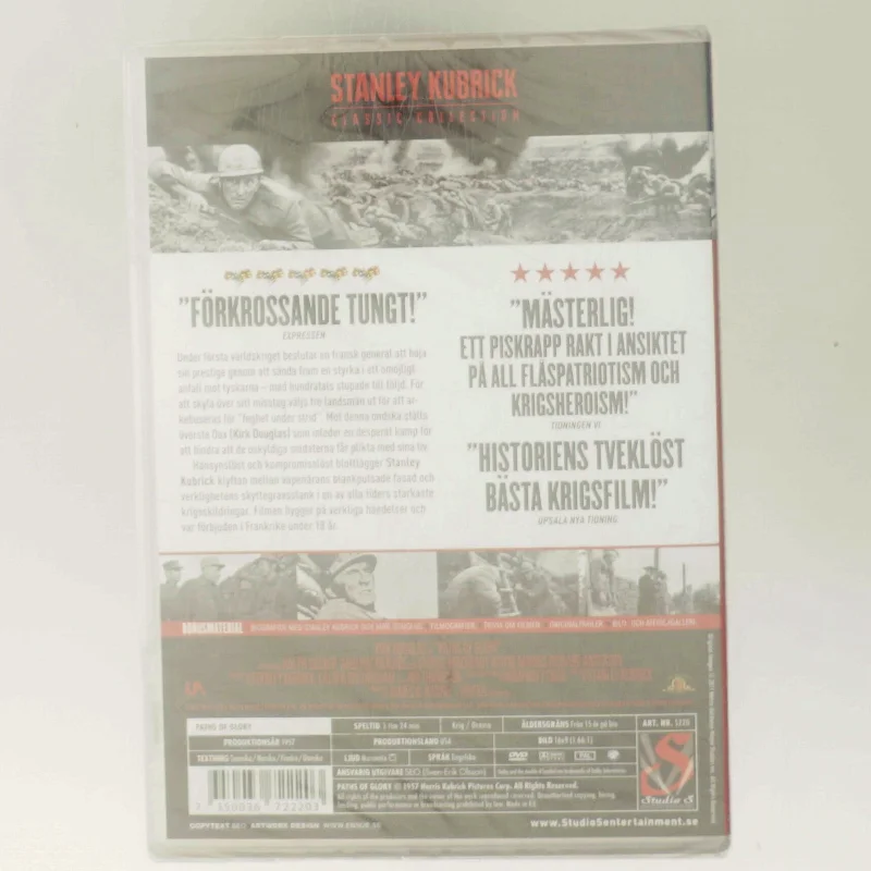 Paths of Glory med Kirk Douglas (DVD)