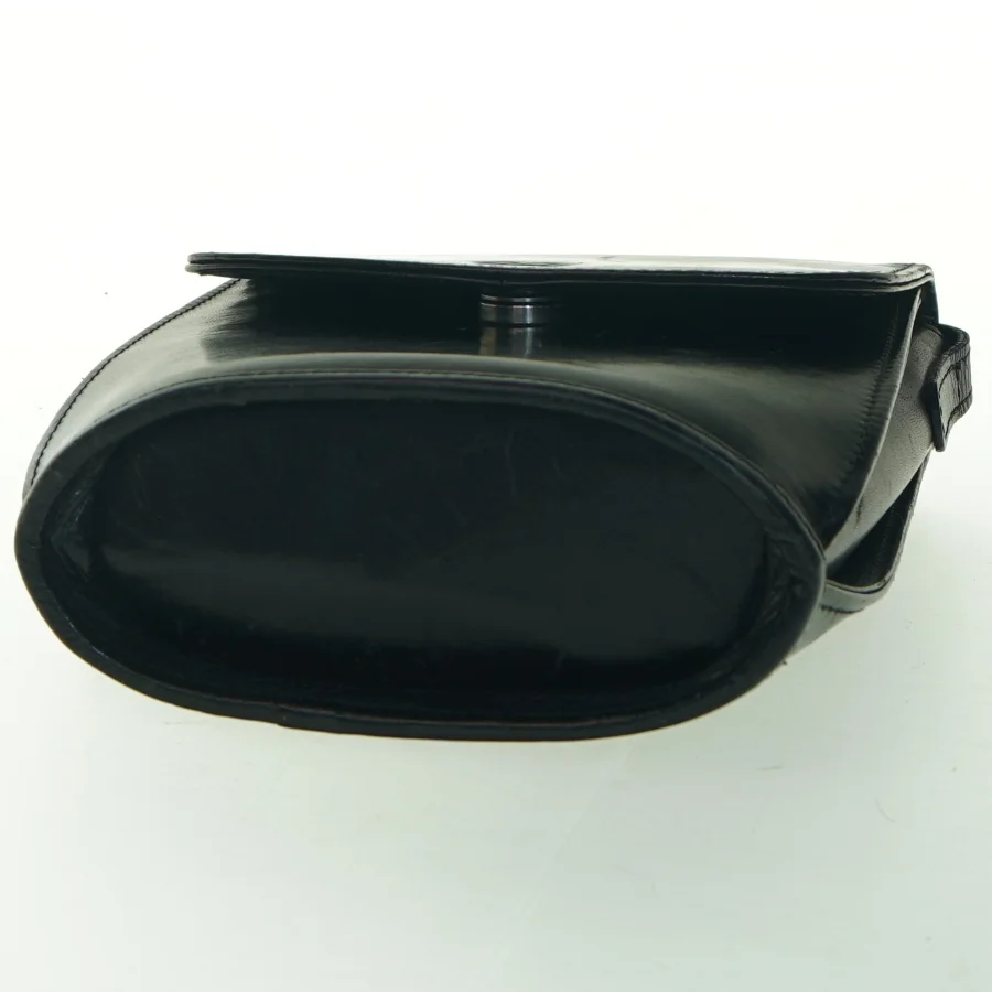 Sort læder skuldertaske fra Monroe (str. 19x18 cm)