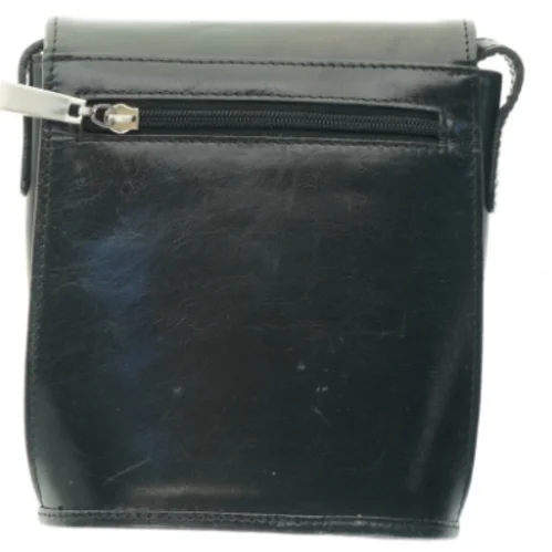 Sort læder skuldertaske fra Monroe (str. 19x18 cm)