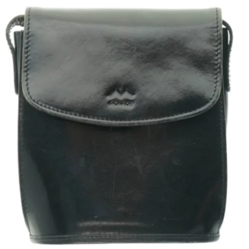 Sort læder skuldertaske fra Monroe (str. 19x18 cm)