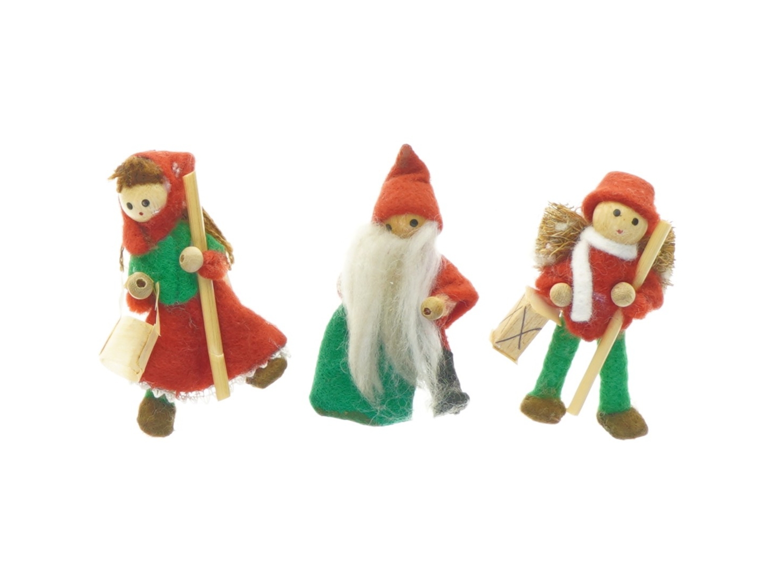 Julepynt figurer i træ og filt (str. 6,5 x 4)