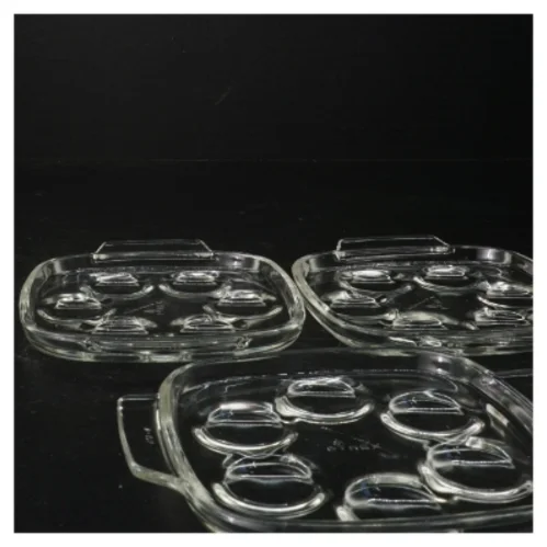 6 stk. Pyrex snegle tallerkener (str. 14 x 14 cm)