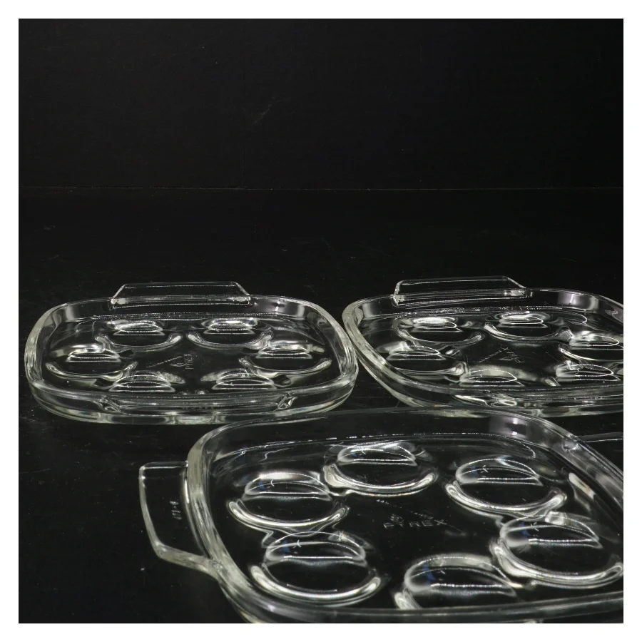 6 stk. Pyrex snegle tallerkener (str. 14 x 14 cm)
