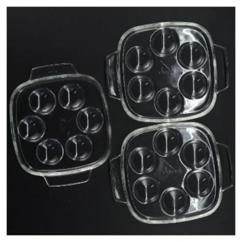 6 stk. Pyrex snegle tallerkener (str. 14 x 14 cm)