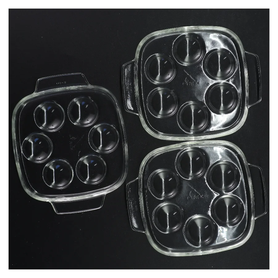 6 stk. Pyrex snegle tallerkener (str. 14 x 14 cm)