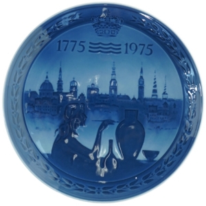 Royal Copenhagen Jubilæumsplatte fra Royal Copenhagen (str. Diameter 18 cm)