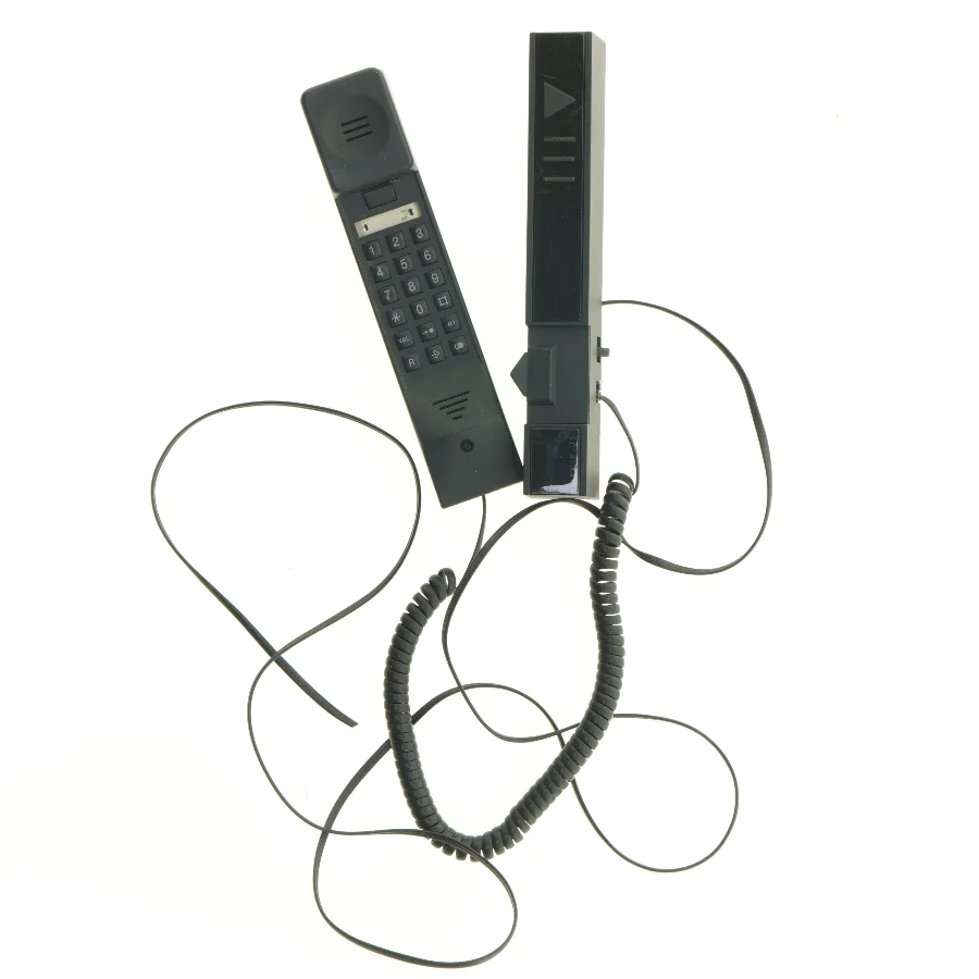 Sort fastnettelefon til væg (str. 23 x 5 cm)