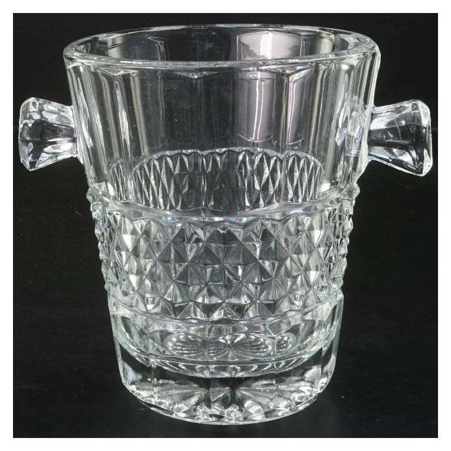 Glas isspand med håndtag (str. Ø 12,5 cm længde 14 cm)