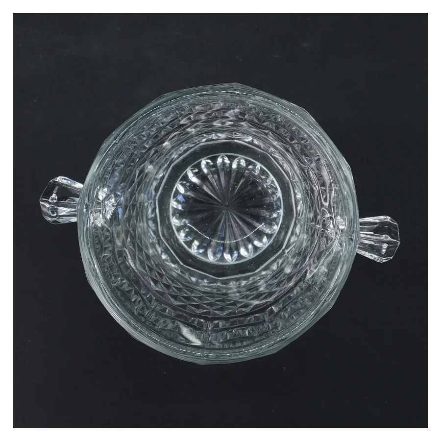 Glas isspand med håndtag (str. Ø 12,5 cm længde 14 cm)