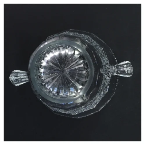 Glas isspand med håndtag (str. Ø 12,5 cm længde 14 cm)