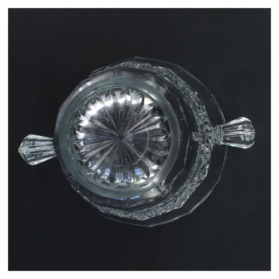 Glas isspand med håndtag (str. Ø 12,5 cm længde 14 cm)