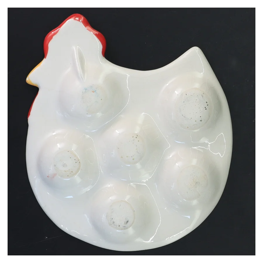 Keramisk æggeholder formet som en høne (str. 20 cm)