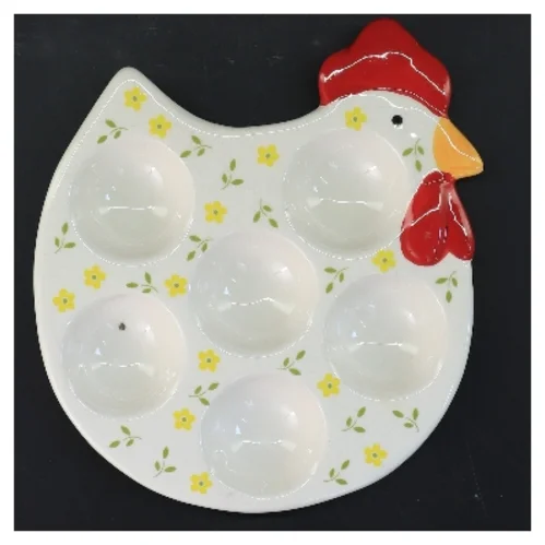 Keramisk æggeholder formet som en høne (str. 20 cm)