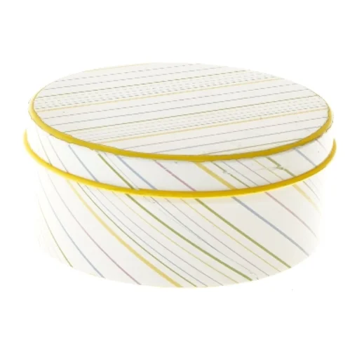 Rund opbevaringskasse med låg (str. 19x8 cm)