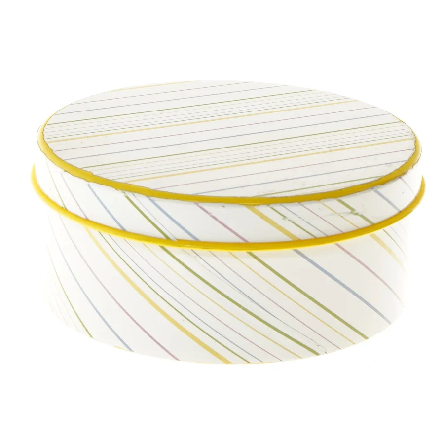 Rund opbevaringskasse med låg (str. 19x8 cm)