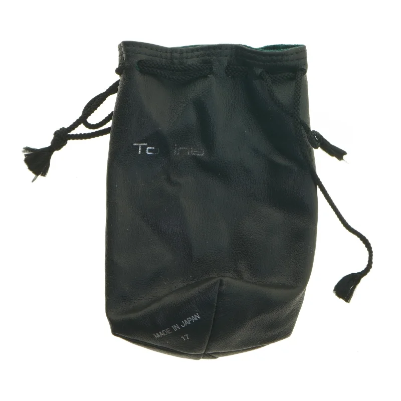 Sort opbevaringspose i kunstlæder (str. 18 cm)