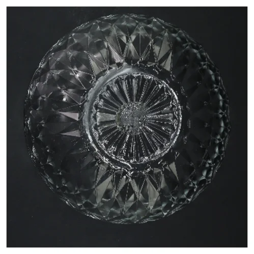 Glas skål med diamantmønster (str. Ø 20 cm)