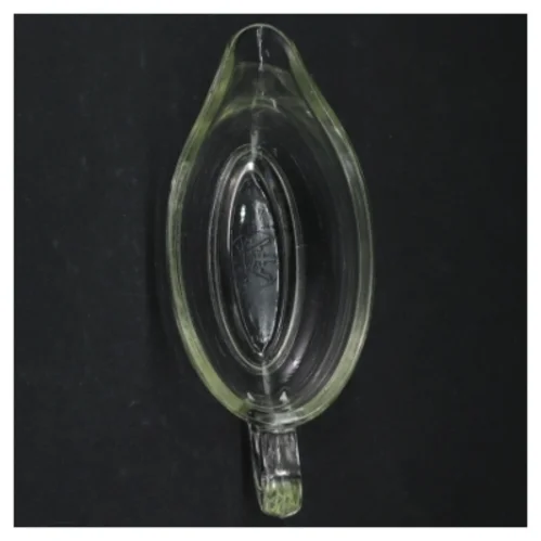 Gennemsigtig glas saucebåd fra Pyrex (str. 17 x. 7 cm)