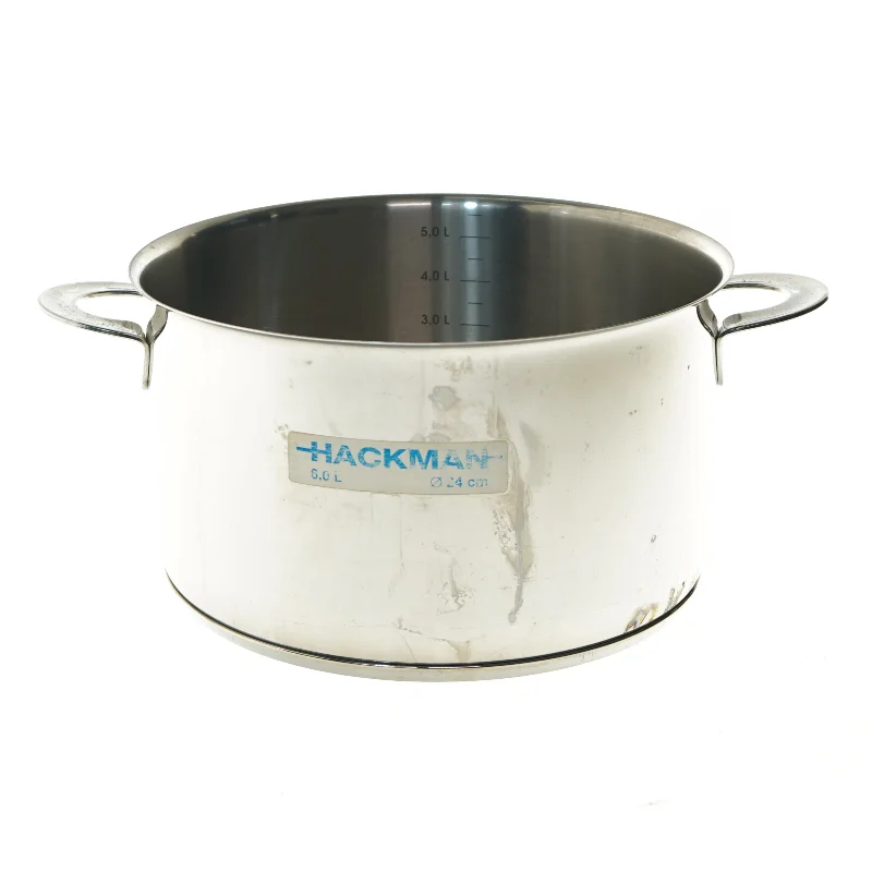 Rustfri stålgryde 6L fra Hackman (str. Ø 24 cm)