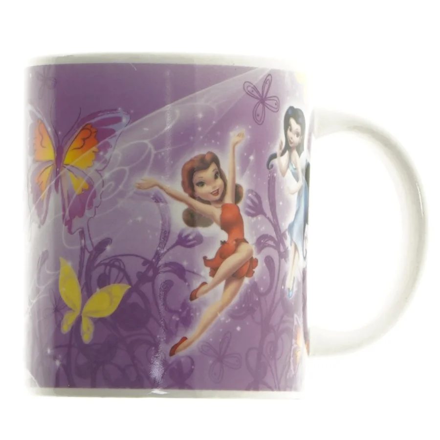 Krus med fe-motiv fra Disney (str. Ø 7,5 cm længde 8,5 cm)