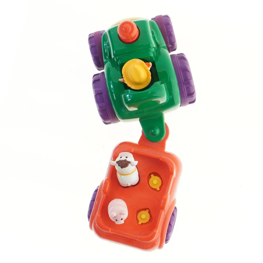 Legetøjstraktor med anhænger (str. 38x14x10 cm)