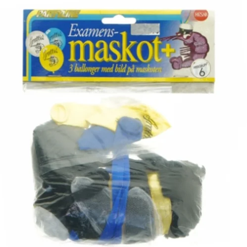 Examensmaskot med balloner (str. 14x9 cm)