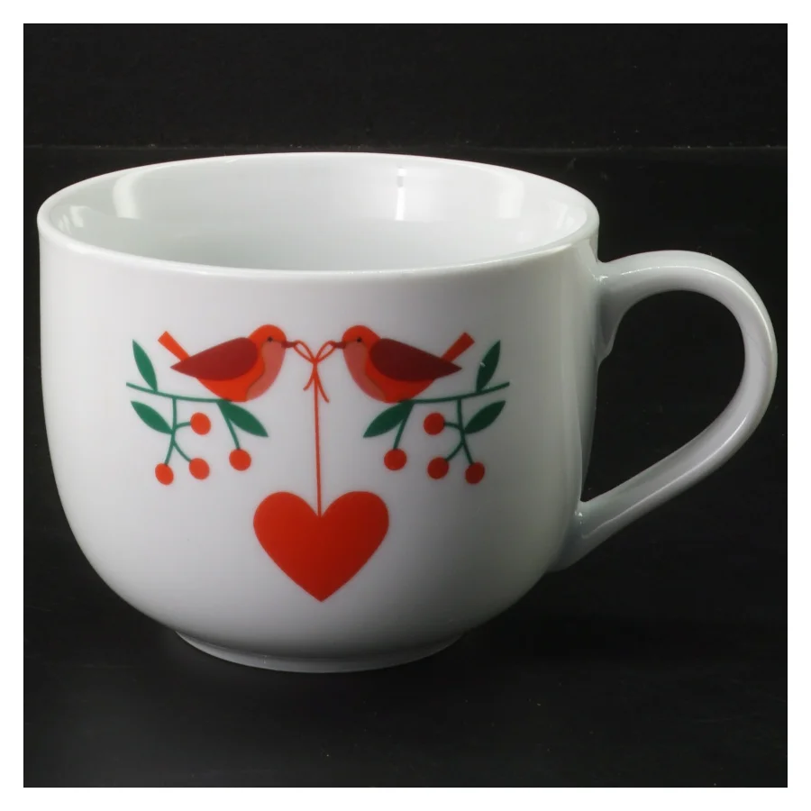 Kop med fuglemotiv fra Flying Tiger (str. Ø 11,5 cm)