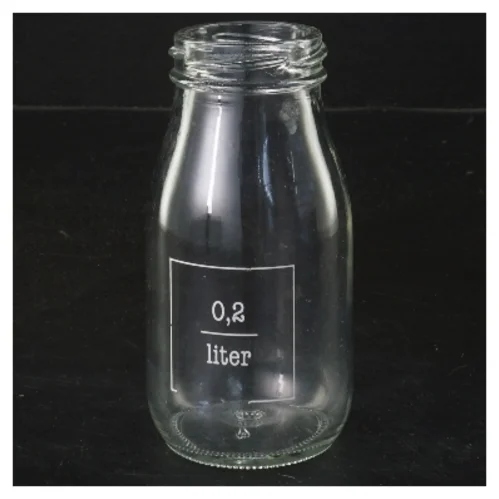 Glasflaske 0,2 liter (str. Ø 4,5 cm længde 12,5 cm)