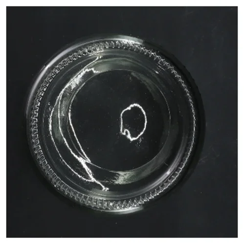 Glaskrukke med låg (str. Ø 8 cm længde 17,5 cm)