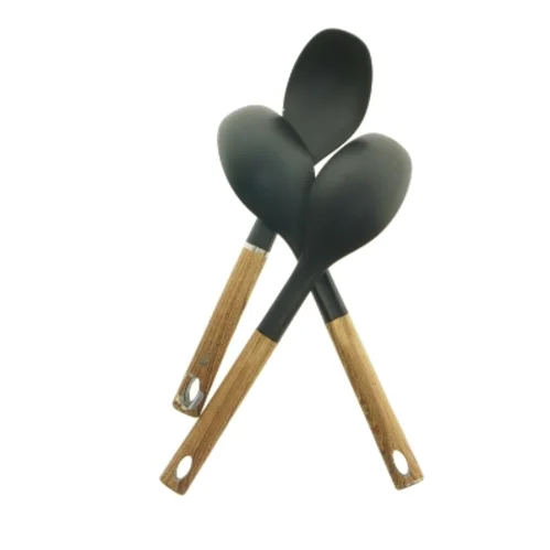 Køkkenredskaber i silikone og bambus