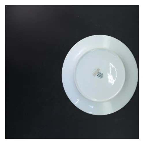 Porcelænstallerken med blomsterkant (str. Ø 26 cm)