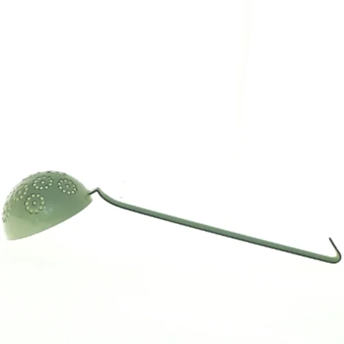 Vintage grøn hulske eller øse i metal (str. 33 cm)